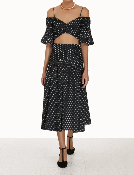 Pleated Midi Skirt